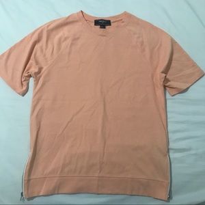 FOREVER 21 Zip-Hem Slub Knit Tee